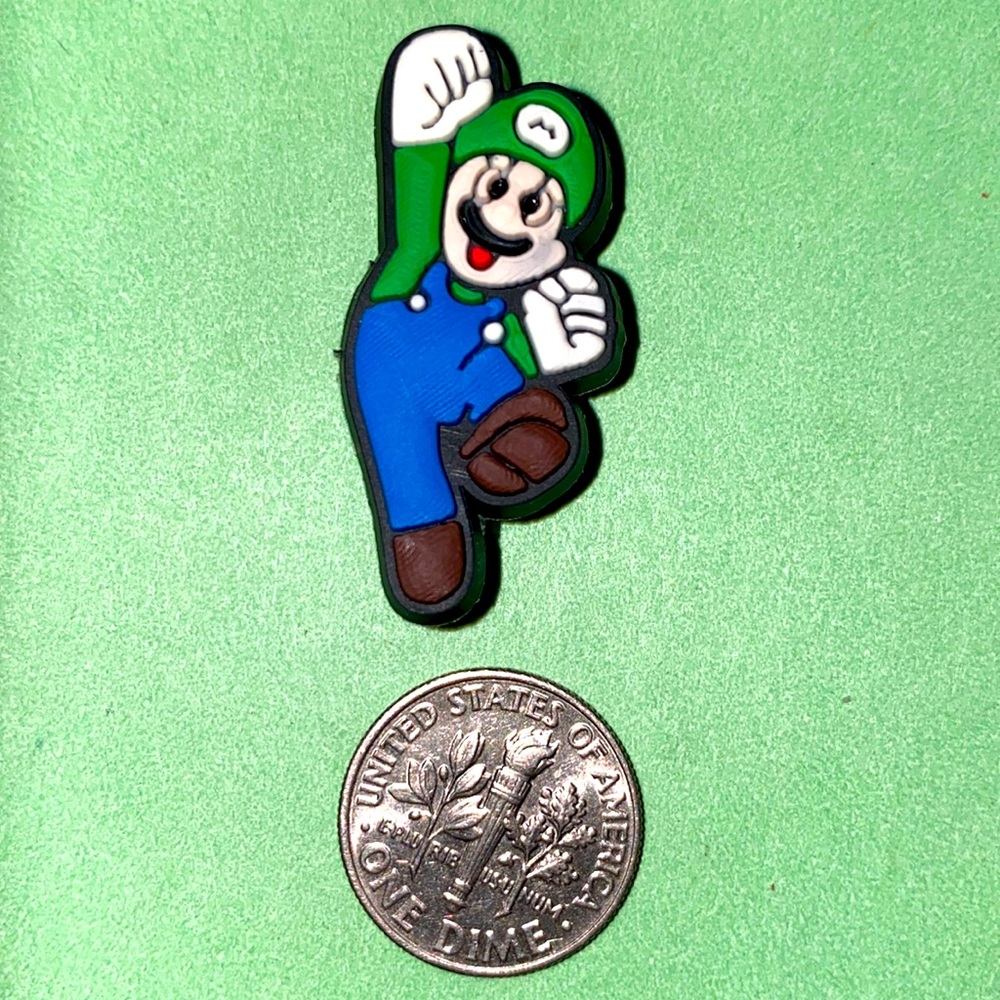 (10 for $15) Luigi Super Mario Bros Nintendo Crocs Shoe Charms